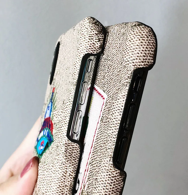 Embroide крышка для iPhone X XS MAX XR 6 7 8 плюс Чехол телефона Би Розовый цветок серии