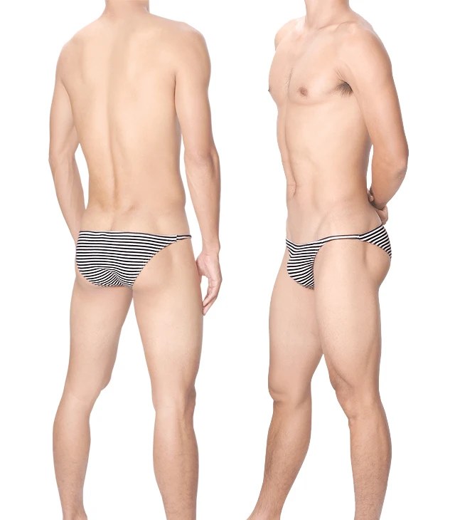 

Sexy Men Underwear Cotton Briefs Shorts Man Striped Underpants U Convex Pouch Low Waist Panties calzoncillos Cuecas M-XXL