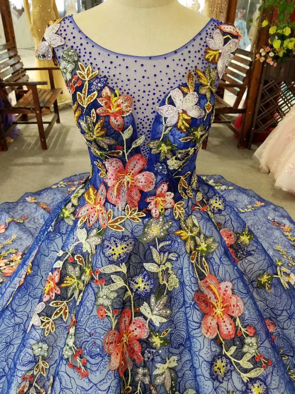 2017 синие вечерние платья без рукавов с бусинами элегантные цветные кружевные