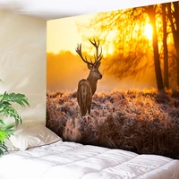deer sunrises and sunsets decorative wall tapestry 3d scenery wall art picture psychedelic tapestries wall hanging boho decor