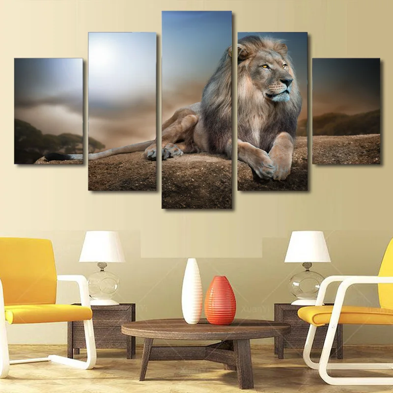 

HD Printed Animals Lion Group Painting Canvas Print room decor print poster picture canvas Free shipping