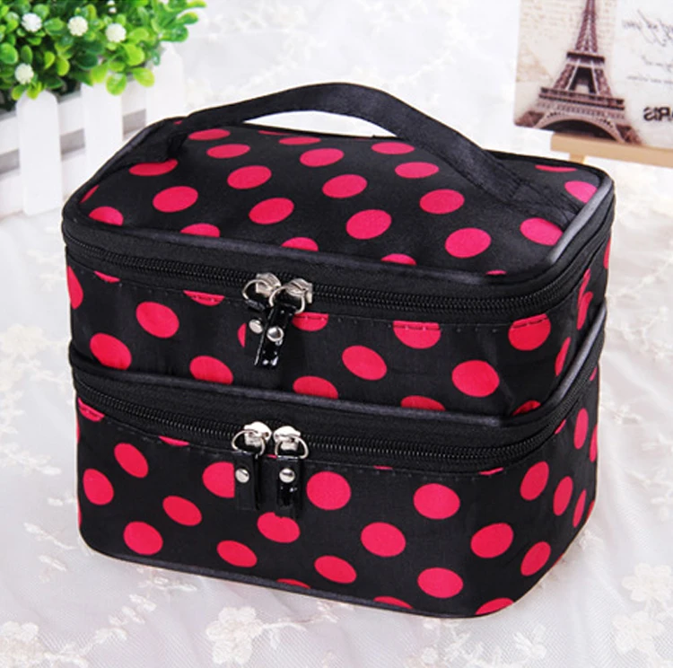 Double layer travel Cosmetic bag for makeup organizer Beauty Bag Large capacity storage handbag toiletry US | Красота и здоровье