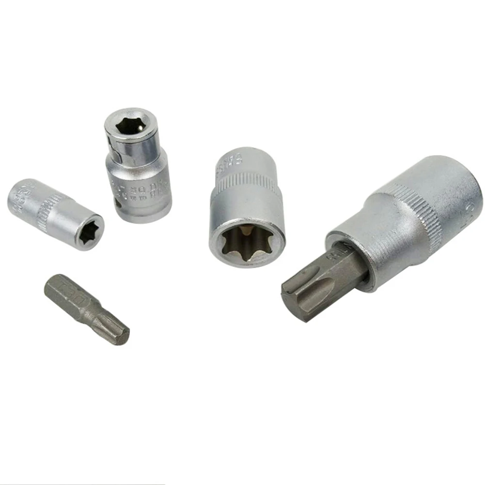 30 шт./компл. Torx Star Бит Набор торцевых головок 3/8 1/4 1/2 в привод для шестигранных бит Набор торцевых головок с большим вращающим моментом укрепить CR-V розетки инструмент