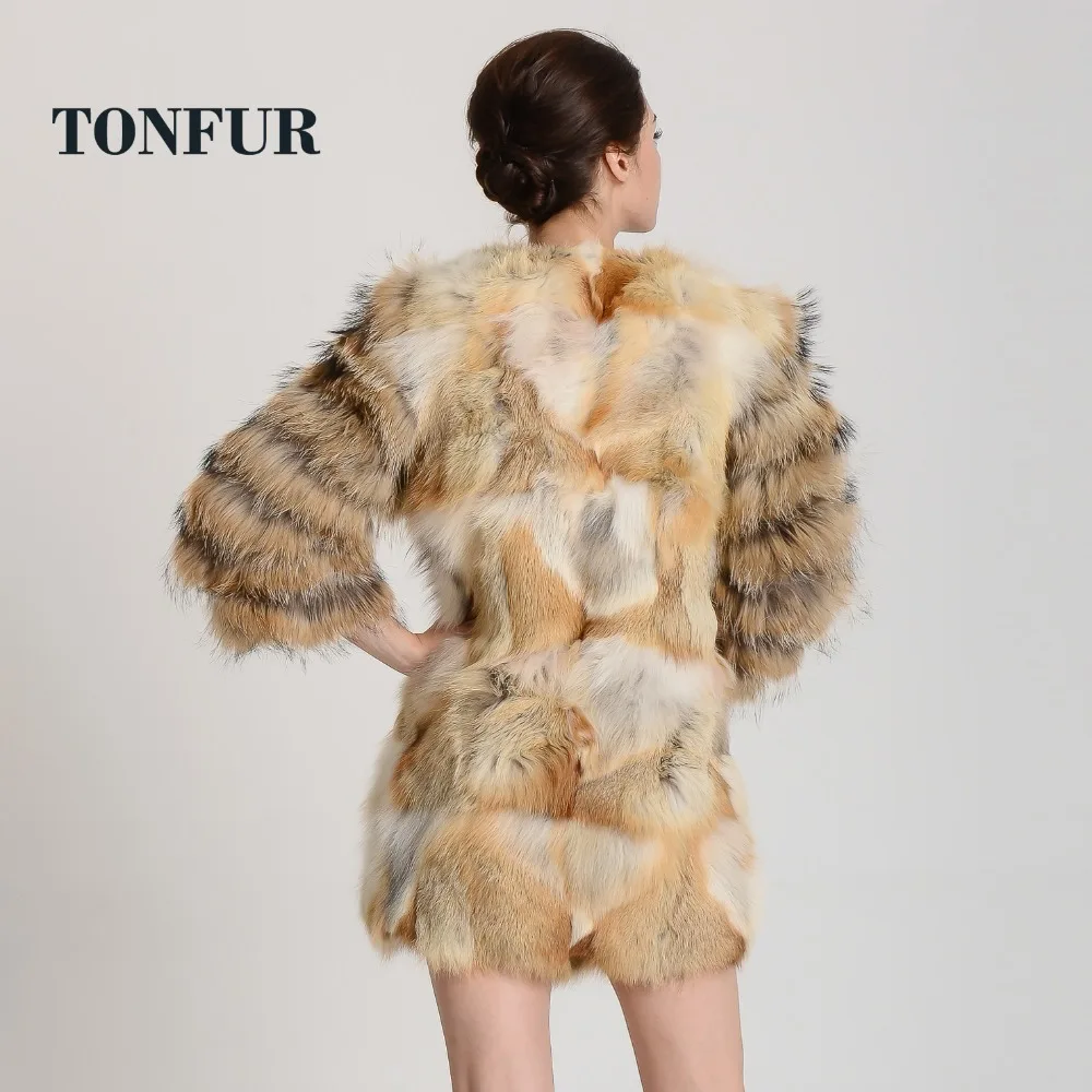 Новинка 2019 бесплатная доставка пальто из натурального меха Красной лисы с