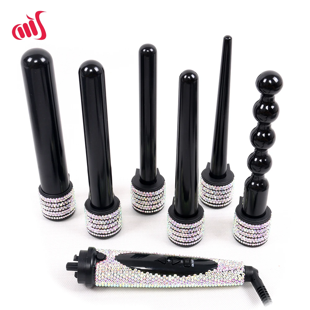 Щипцы для завивки волос с кристаллами 6 в 1|curling wand professional|interchangeable curling wandcurling |