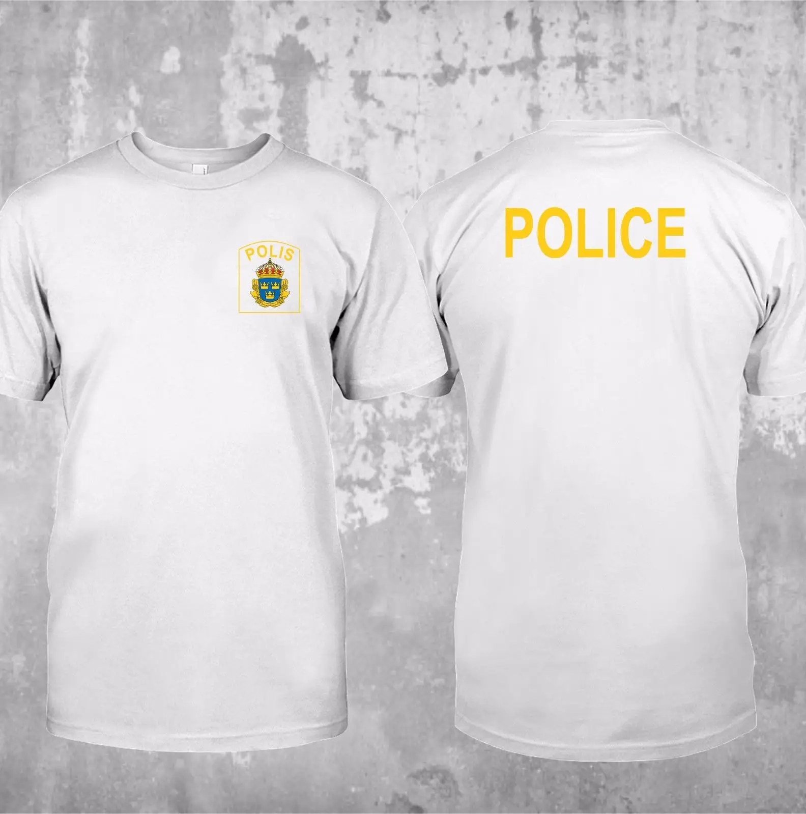 Футболка с логотипом Scandinavia Sweden Polis Svensk Swedish Polisen Politi | Мужская одежда