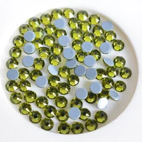 16 cut crystal rhinestones olivine iron on flat back glass stones ss16 ss20 hotfix rhinestones
