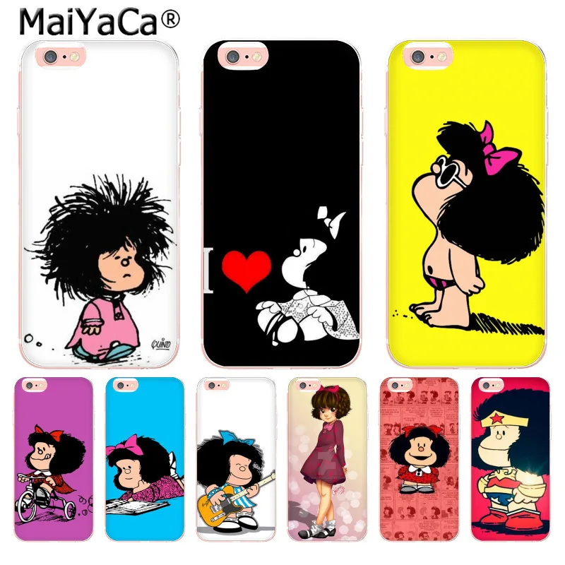 MaiYaCa Mafalda DIY красивые мягкие Аксессуары для телефона чехол iPhone 8 7 6 6S Plus X 10 5 5S SE 5C 4 4S