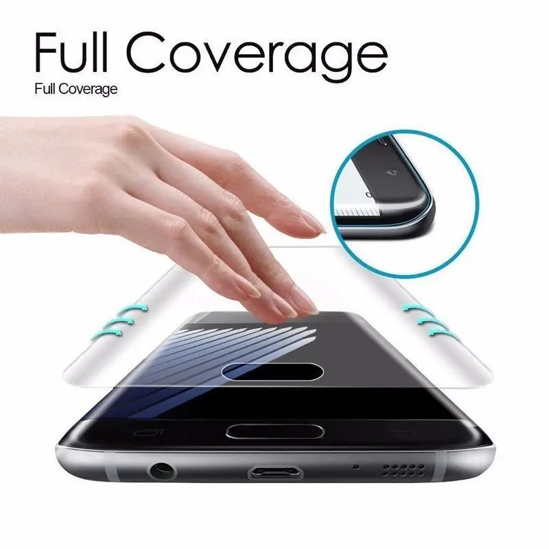 BROEYOUE закаленное Стекло для Samsung Galaxy S6 S7 S8 S9 Edge Plus 3D полный охват Экран защиты Флим крышка для Samsung Note 8 9
