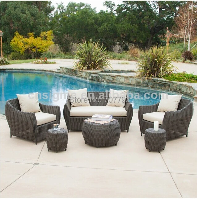 2017 Горячая Распродажа садовый диван из ротанга 6 шт.|rattan outdoor|garden sofa setoutdoor set |