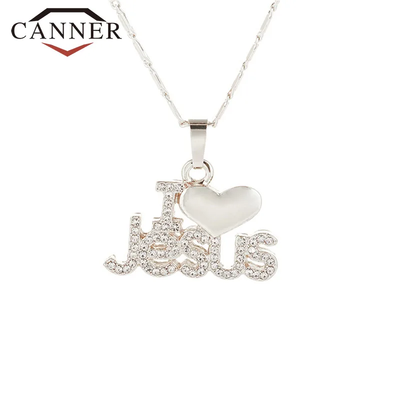 Ожерелье с надписью CANNER I Love Jesus модное женское ожерелье цирконием TW | Украшения и
