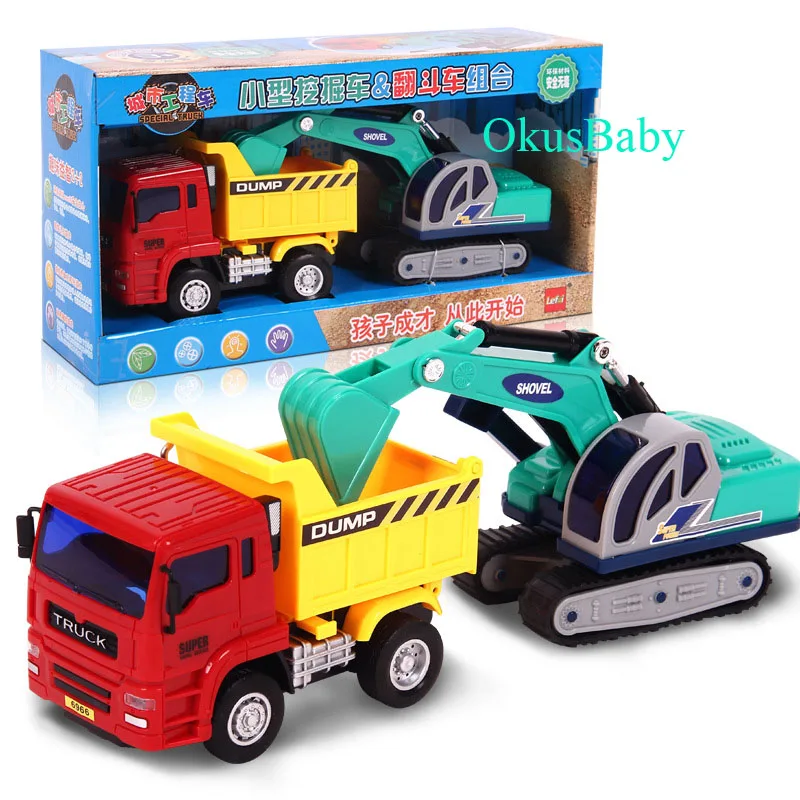 2 шт. детский игрушечный автомобиль набор экскаватор и наконечник грузовик