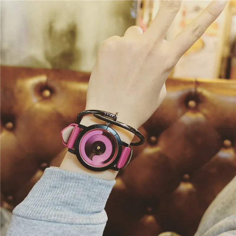 Мода личность женщины часы кожа Высокого качества кварцевые наручные