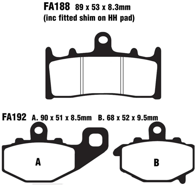 Передние и задние тормозные колодки для мотоциклов ZX 900 B3/B4/C1/C2/E1 1996 1998 2000 2001 ZX9R ZX900 |