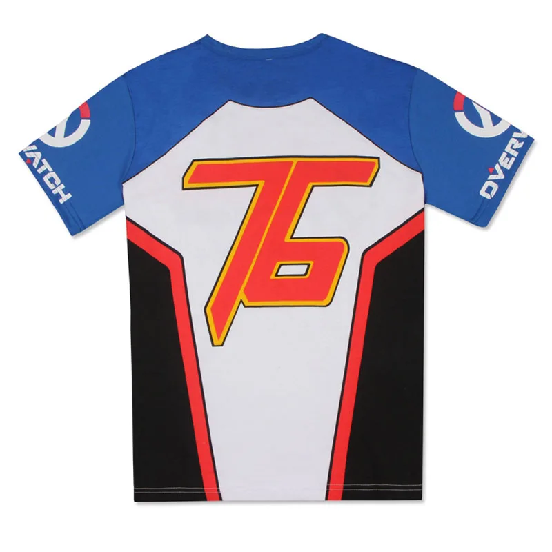 

Game OW Cosplay Costume Soldier 76 T-Shirt Men Women Unisex Fashion Short Sleeve Casual Tee Shirts Tops Halloween Costumes