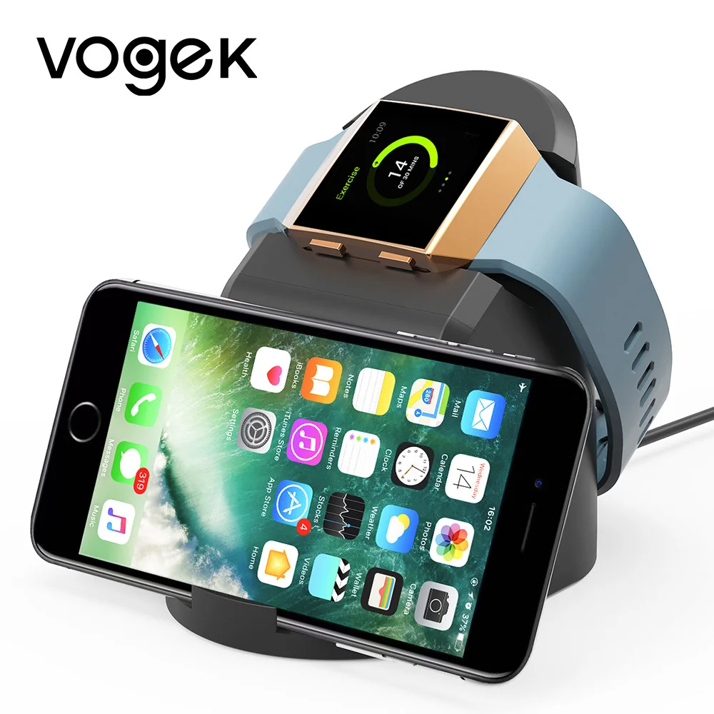 Беспроводное магнитное зарядное устройство VOGEK для Fitbit Lonic зарядная док станция с