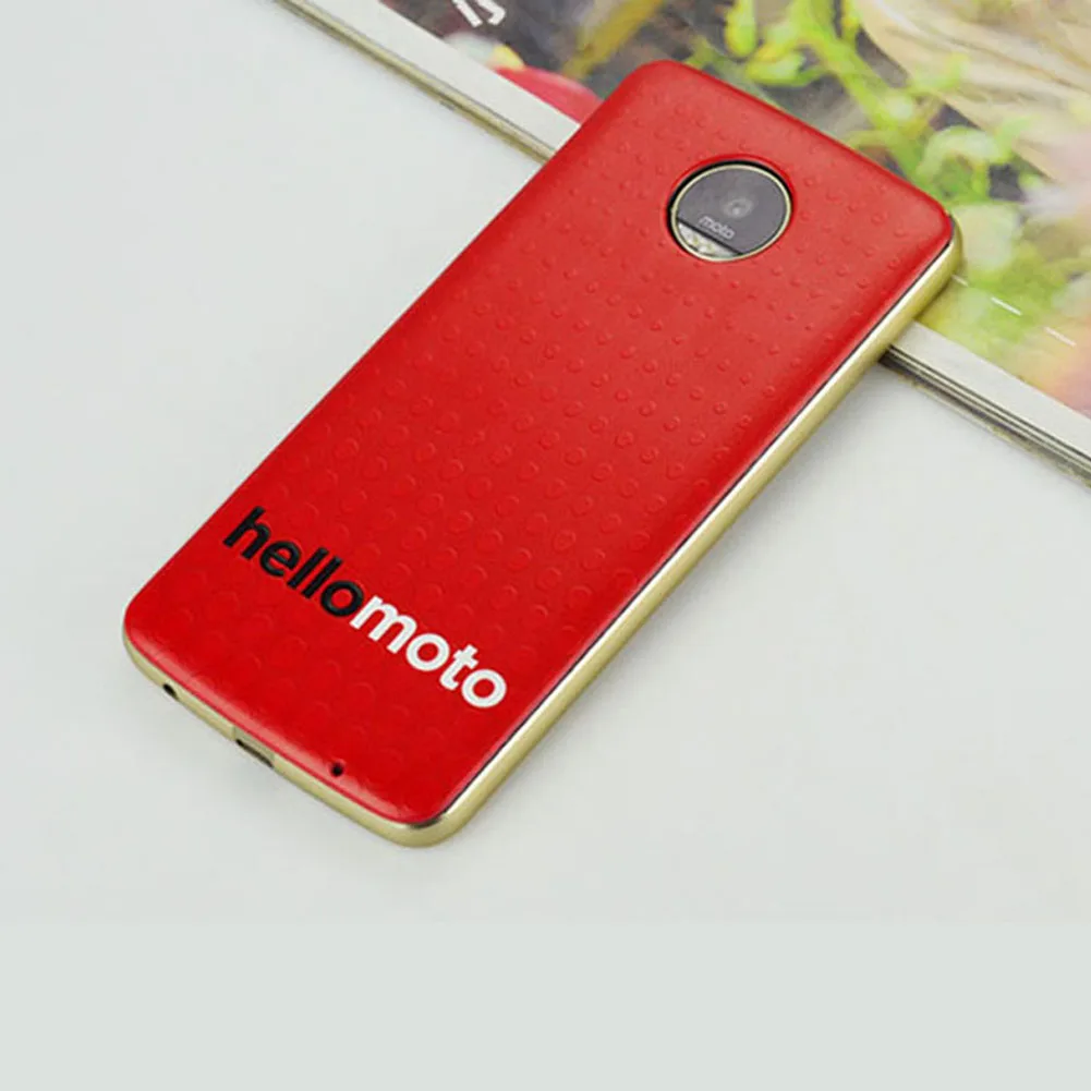 hello moto red Ультратонкий Магнитный адсорбции задняя пластина для motorola moto z2 play z2 силы z play droid телефона moto mods Стильный чехол - Цвет: hello moto red