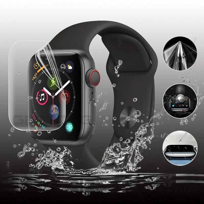 Для iWatch 4 Гидрогелевая пленка, защита на весь экран, не стекло для Apple Watch 4, закаленная пленка HD 9D, изогнутое стекло для края 38, 42, 44, 40 мм