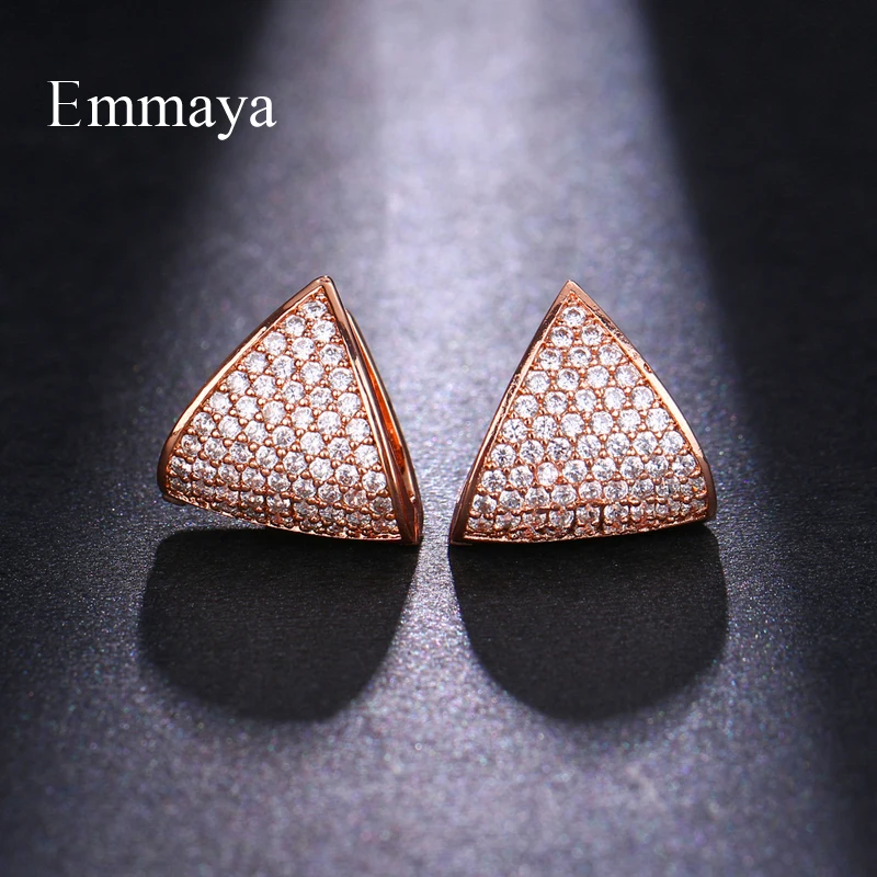 Серьги Emmaya с цирконием женские уникальные ювелирные украшения в геометрическом