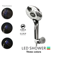 3colors water powered led temperature shower head digital display handheld bathroom shower head showerhead water sprayer douche