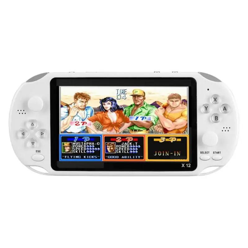 8GB White X12 5,1 дюймов портативная игра видео плеер игровые консоли 8G/16GB дополнительно с двойной рокер Встроенный 2500 игры Поддержка TF карты - Цвет: 8GB White