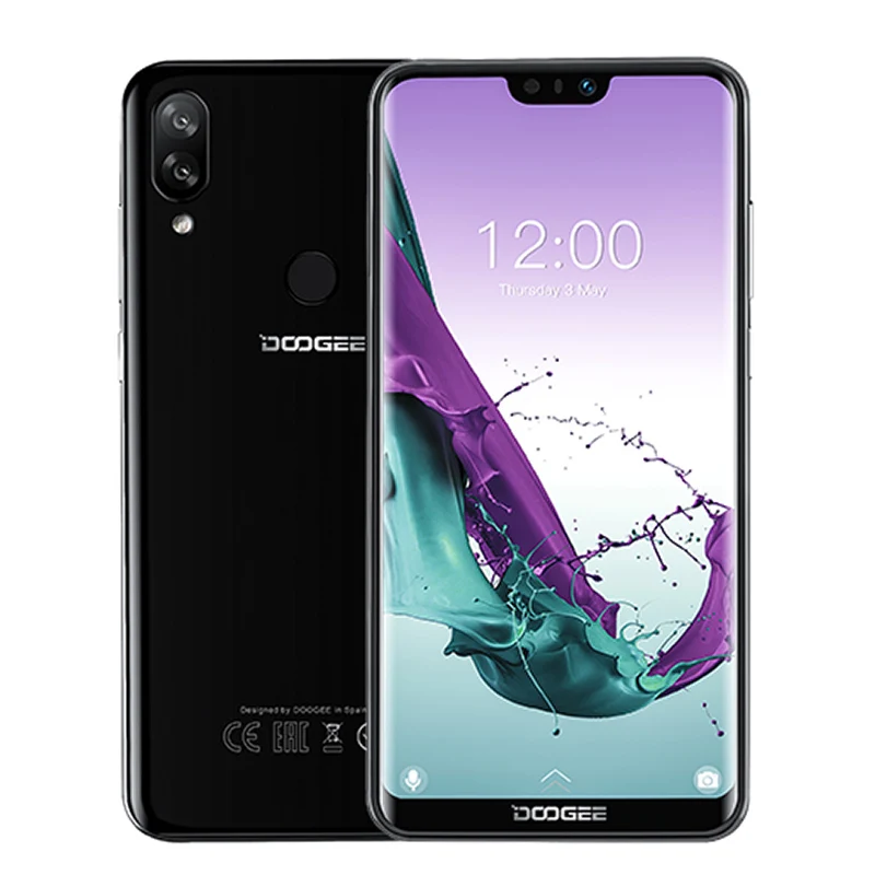 Obsidian Black DOOGEE N10 Восьмиядерный 3 ГБ ОЗУ 32 Гб ПЗУ мобильный телефон 5,84 дюймов FHD+ 19:9 смартфон 16 МП камера 3360 мАч Android 8,1 4G LTE мобильный телефон - Цвет: Obsidian Black
