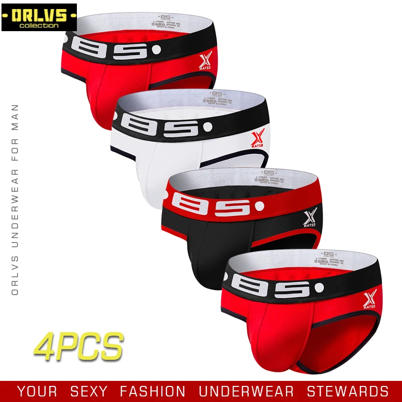 BS 4 шт./лот мужские трусы сексуальное мужское нижнее белье для геев с низкой