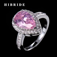 hibride pink rhinestone mariquesa cut women bridal wedding ring with prong setting engagement gifts anillos mujer r 171