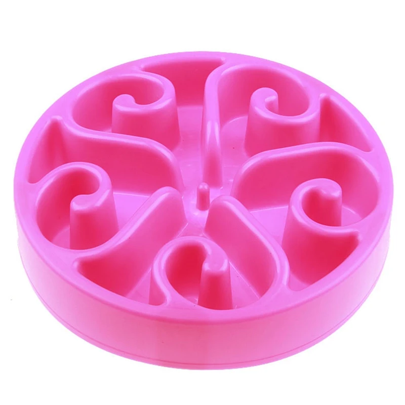 Pink Медленная миска кормушка для домашних животных медленная подача Интерактивная Bloat Stop собака кошка блюдо для еды - Цвет: Pink
