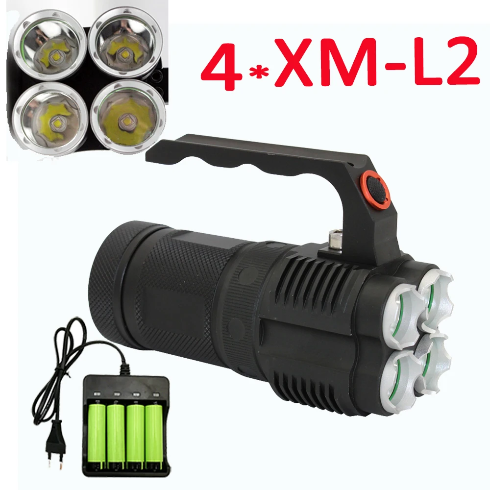 Фото Тактический XM L2 вспышка светильник 4x светодиодный 4500LM 4 режима фонарь лампа для