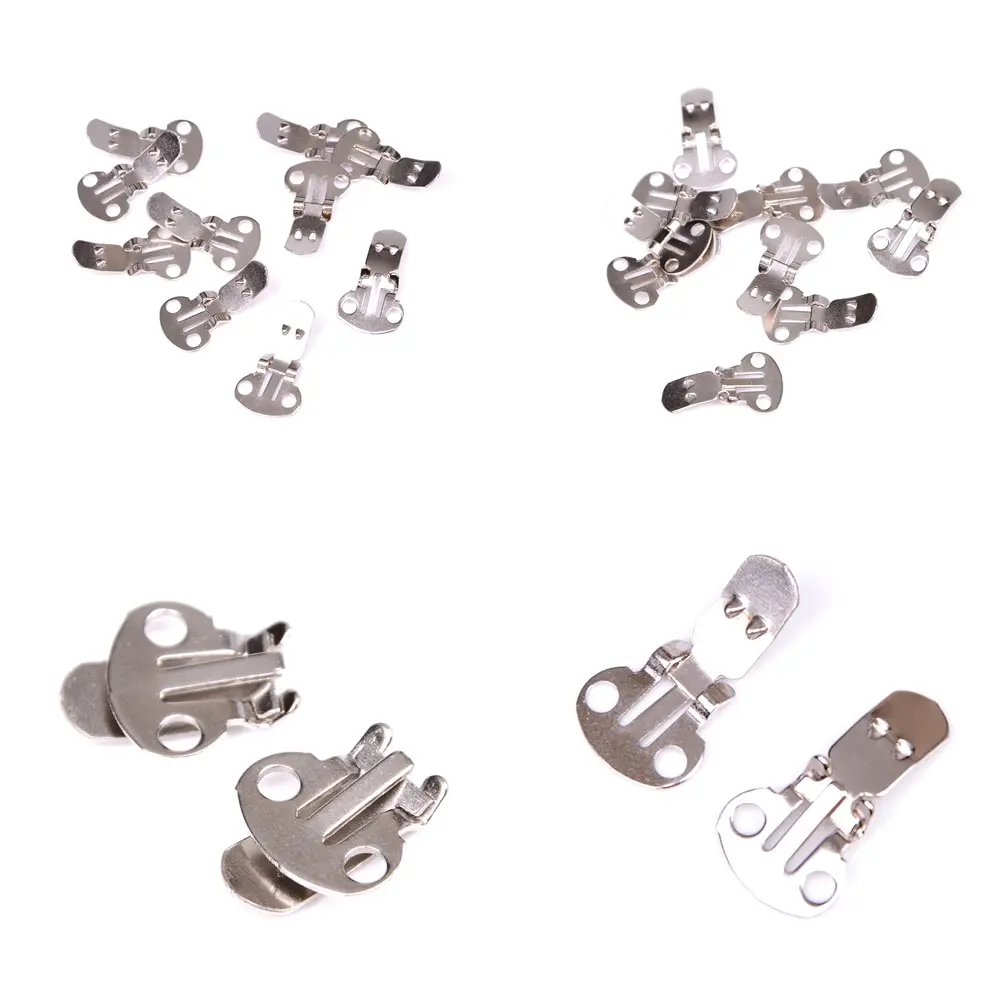 

10Pcs/set Blank Stainless Steel Flower Shoes Clips On Findings DIY Craft Silver Color Buckles For Shoe Charms Accessories