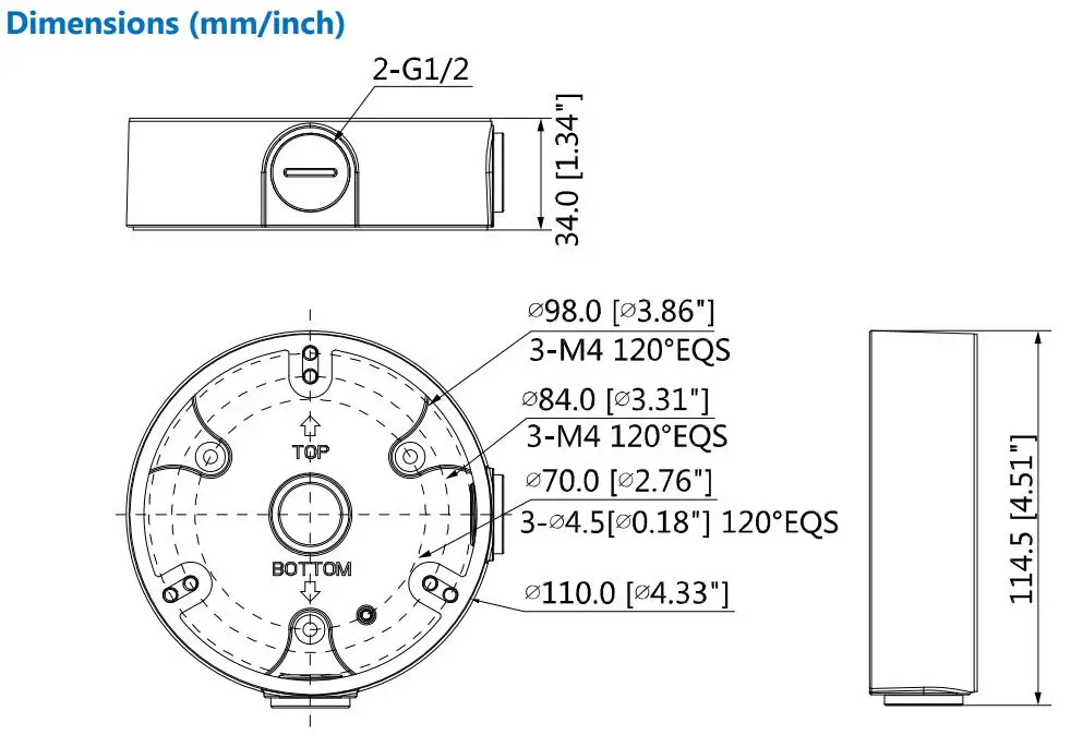 DH PFA136 воды доказательство распределительная коробка IP кронштейны для видеокамер
