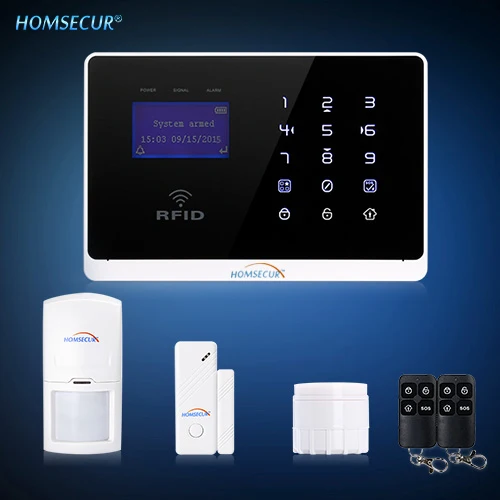 HOMSECUR YA07 (EN/FR Голосовая подсказка) GSM проводная и беспроводная система охранной