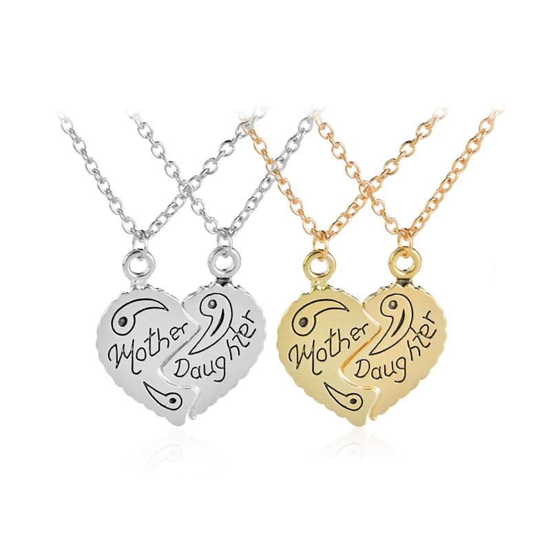 Ожерелье для матери и дочери набор из 2 подходящих пазлов сердце мама я ювелирные