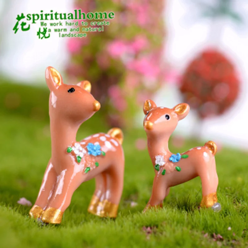 ZOCDOU 1 Piece Merry Christmas Day Deer Reindeer Santa Claus Model Small Statue Figurine Crafts Figure Ornament Miniatures DIY | Дом и сад