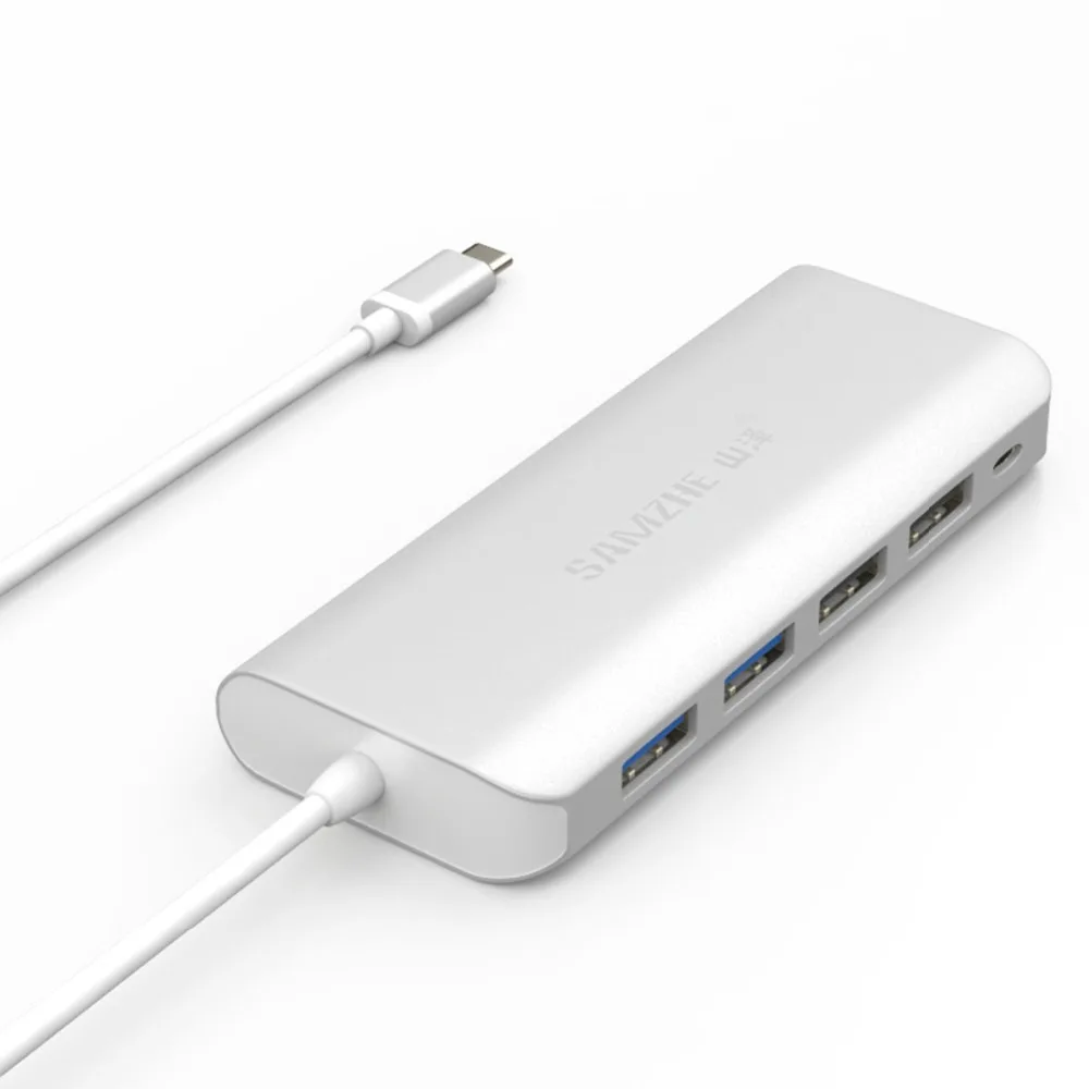 SAMZHE Тип c USB3.0 USB2.0 адаптера Ethernet Интернет кабель HUB конвертер 4 порта USB чистая для