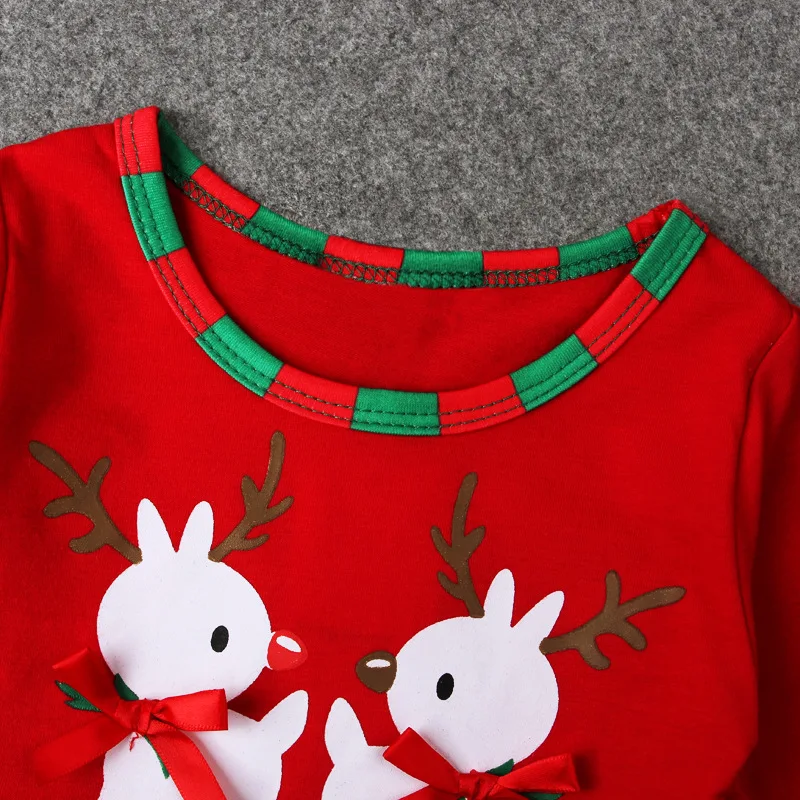 Детские рождественские платья Комплект одежды для девочек с Санта Клаусом