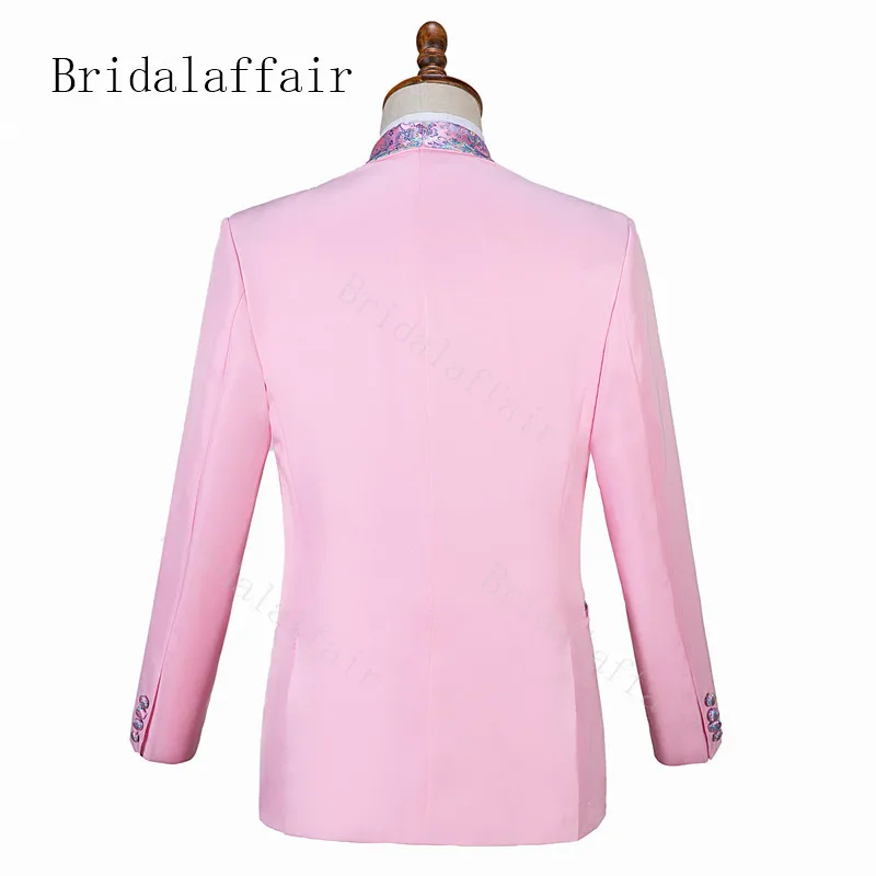 2019 элегантный мужской костюм Bridalaffair розовый для свадебного ужина смокинг жениха