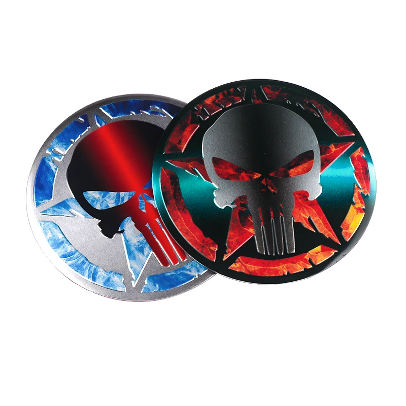 Стайлинг автомобиля новый стиль Каратель Череп 3D Алюминиевые наклейки покрытие