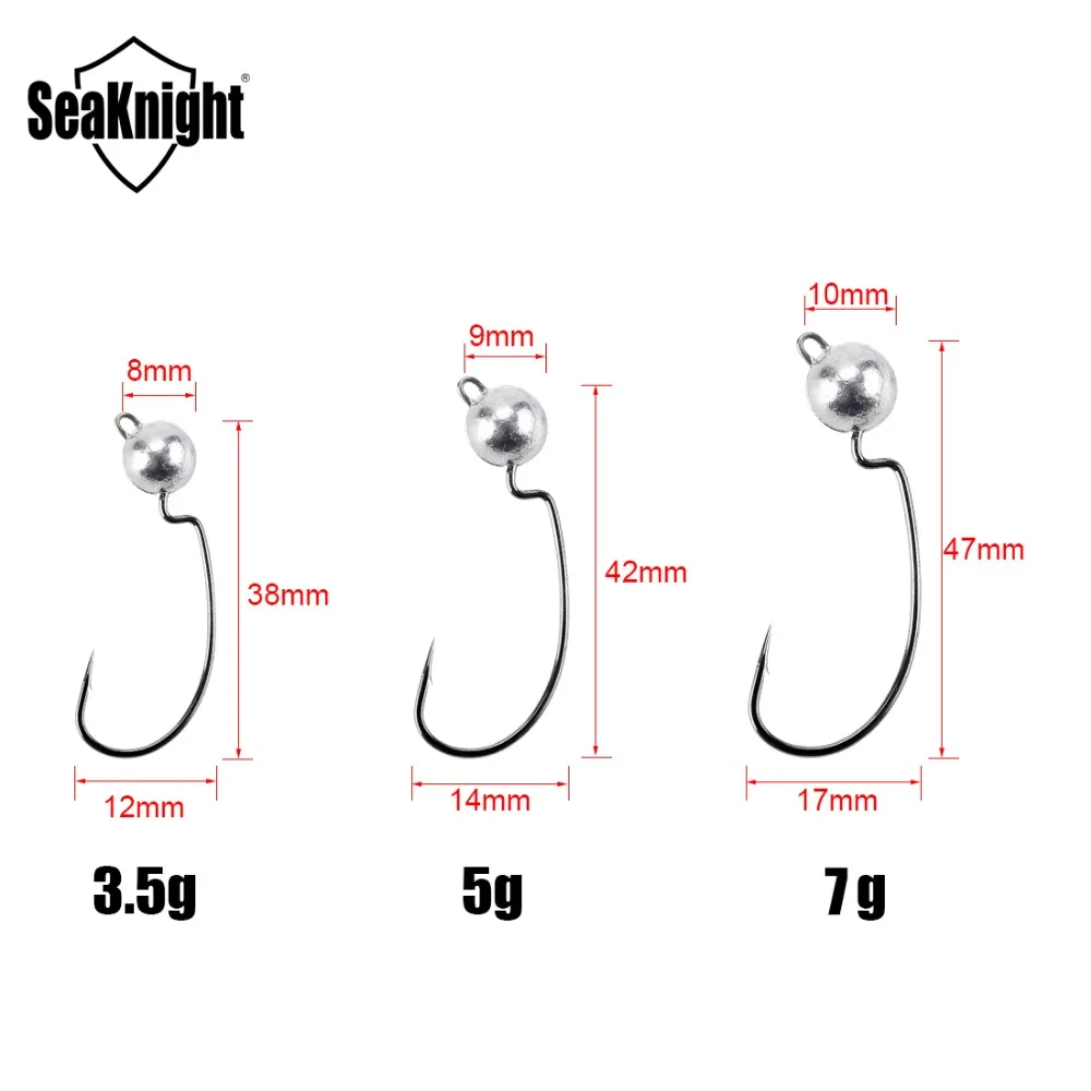 SeaKnight SK03 крючок из вольфрамовой стали 5 шт. рыболовные крючки свинцовая головка 3,5 г 5 г 7 г джиг рыболовные аксессуары для Мягкая приманка в виде червя