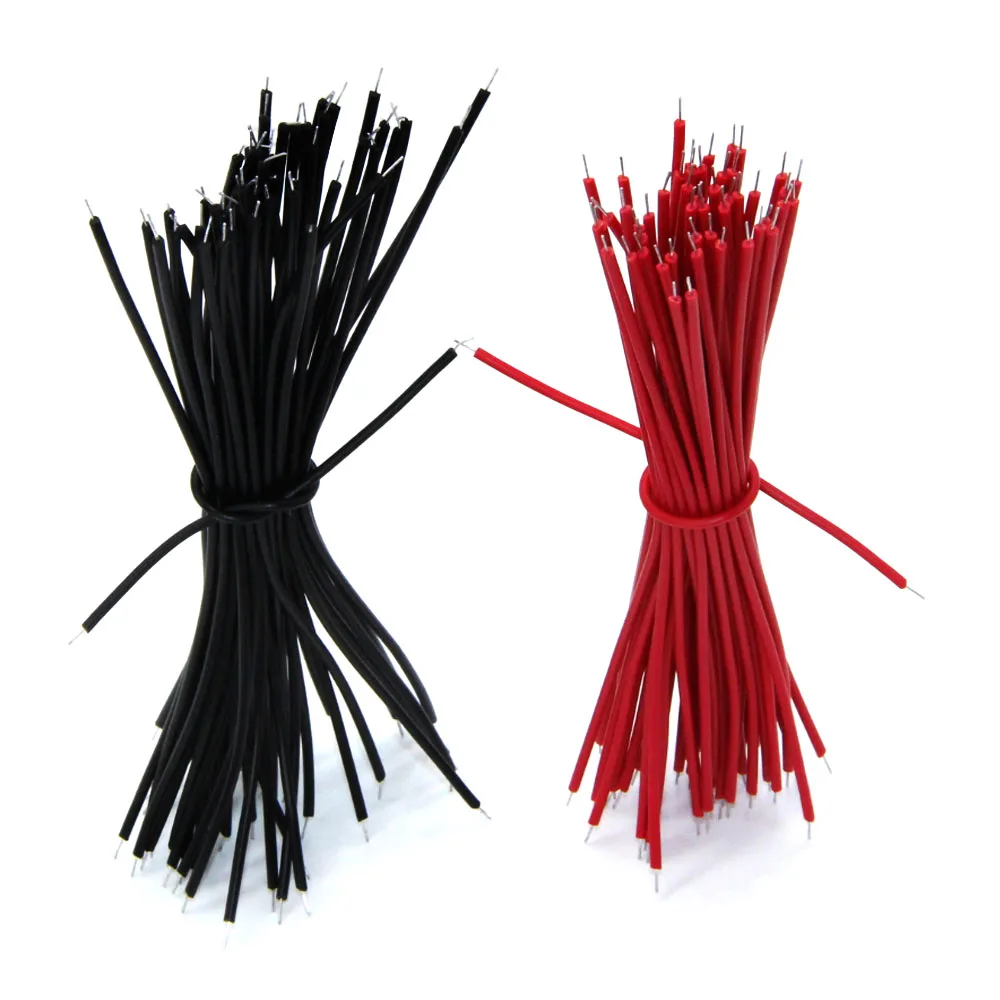 100 шт. соединительные кабели для макетной платы Луженый провод 0 96 см черный и