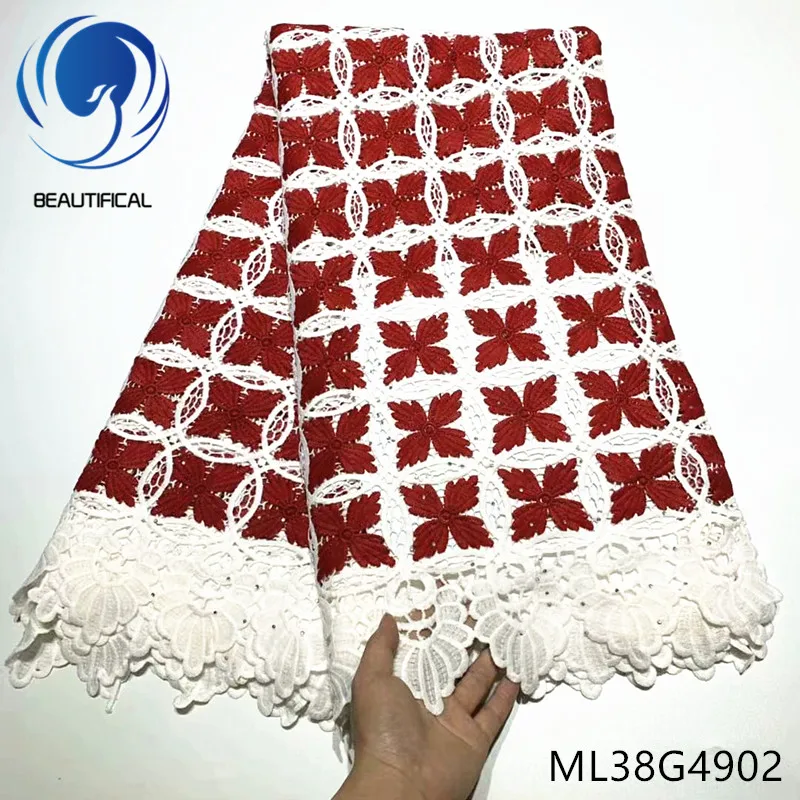 BEAUTIFICAL нигерийская химическая кружевная ткань с вышивкой камнями Новое