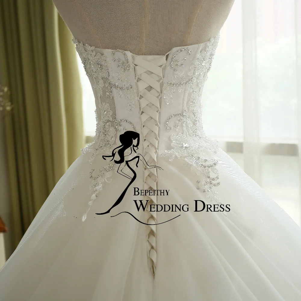 BEPEITHY Sexy Sheer Lace Crystal Ball Gown Wedding Dress Casamento Sweetheart Vintage Princess Bridal Dresses Vestido De Novia | Свадьбы и