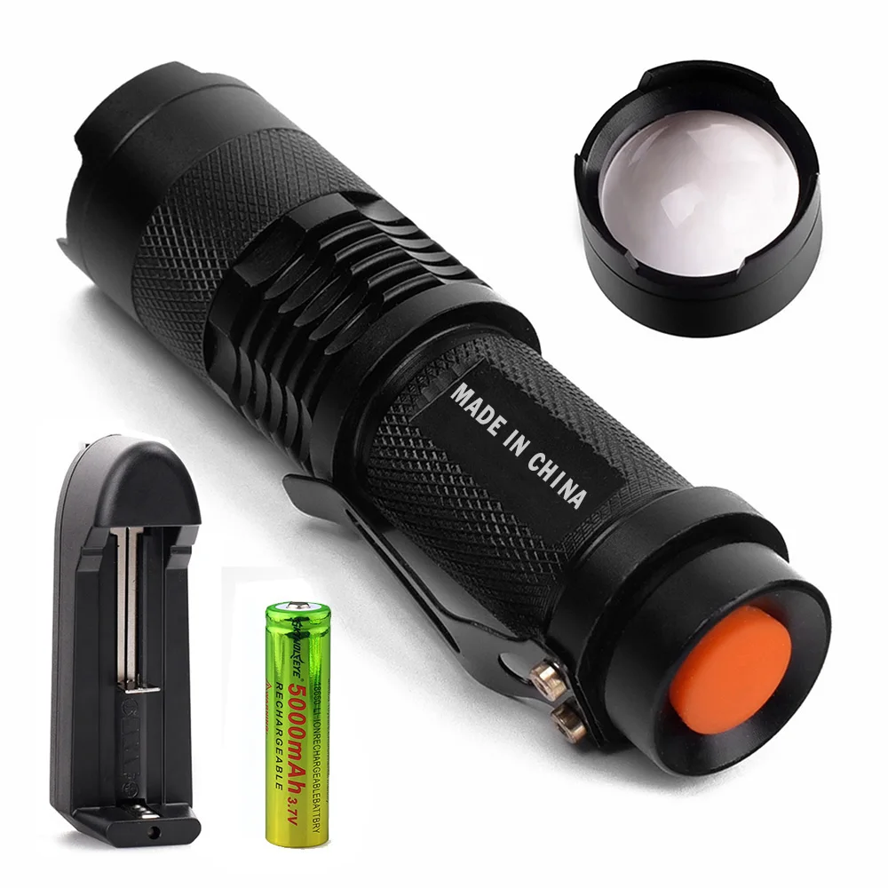 2x Масштабируемые 4000 Люмен CREE XML Q5 LED 18650 Тактический фонарик Фокус Факел Увеличить