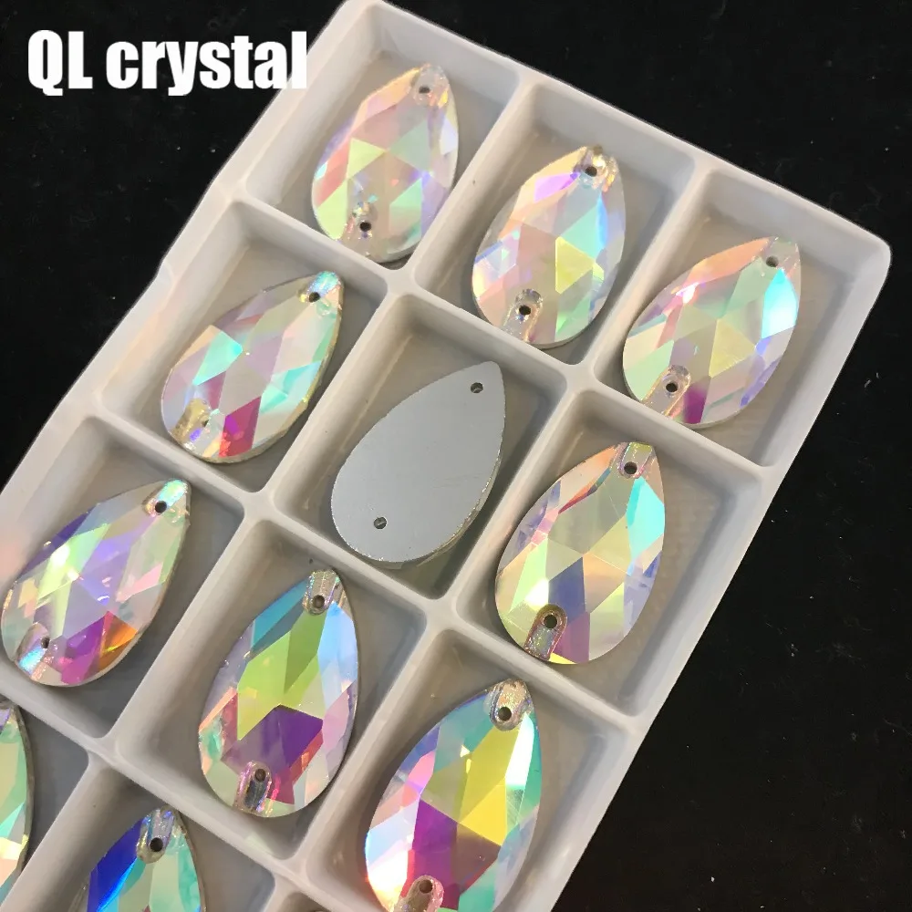 Оптовая продажа QL Crystal DR пришивные стразы AB кристально чистые плоские для Diy сумок