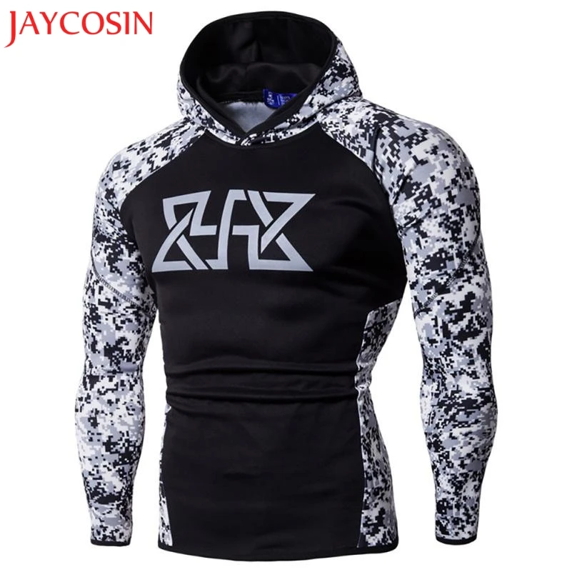 JAYCOSIN Мужская одежда для фитнеса с длинным рукавом Бодибилдинг Кожа топы