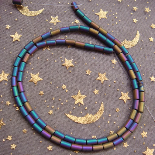 New!!! HOT SALE 3x5mm Matte rainbow colorful Hematite Tube Loose Beads For Jewelry Making 2strands/lot wholesale | Украшения и