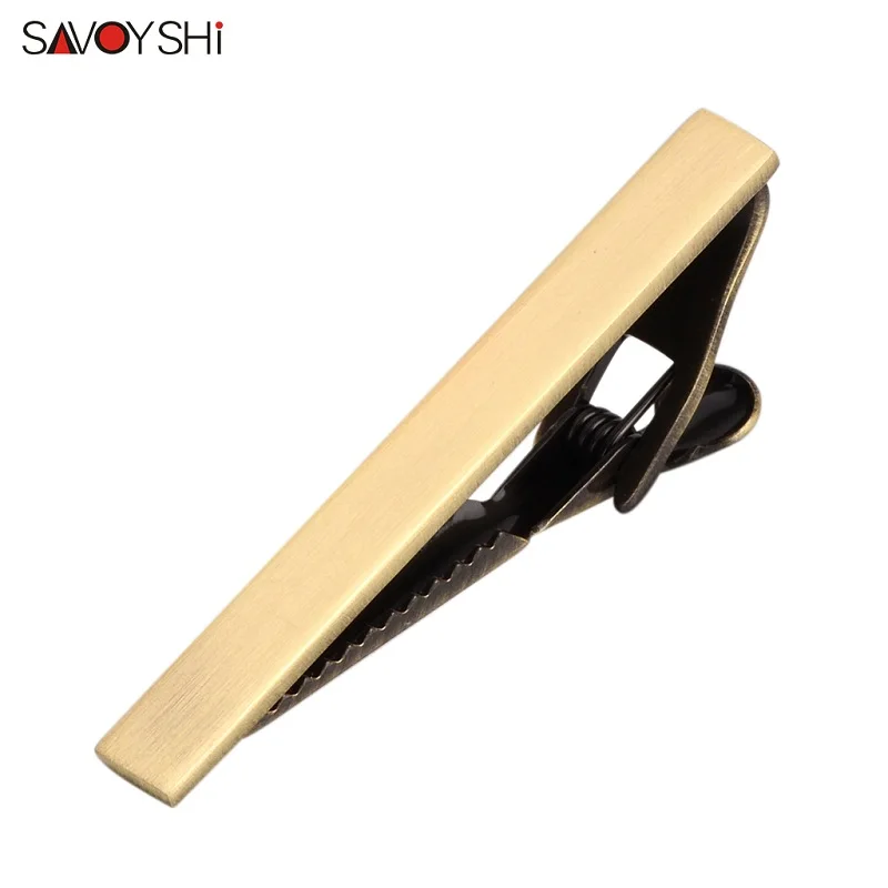 Bronze Tie clips SAVOYSHI винтажная бронзовая рубашка зажим для галстука для мужских украшений галстук-бар галстук для жениха зажим для мужчин галстук-булавка свадебные подарки - Окраска металла: Bronze Tie clips