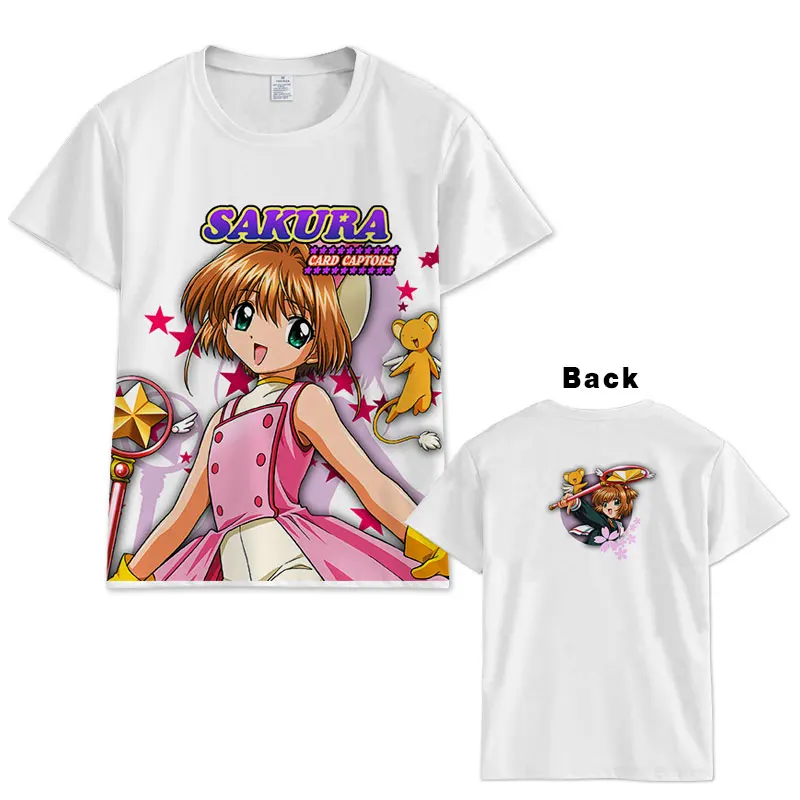 Аниме Cardcaptor Sakura футболка для мужчин и женщин с коротким рукавом летнее платье мультфильм cardcaptor Sakura футболка - Цвет: 07