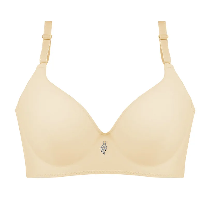 Beige Чашечки B C, бюстгальтер без косточек для женщин, Дамское дышащее сексуальное нижнее белье, женский модный бюстгальтер пуш-ап, комфортный беспроводной бюстгальтер, 5 цветов - Цвет: Beige